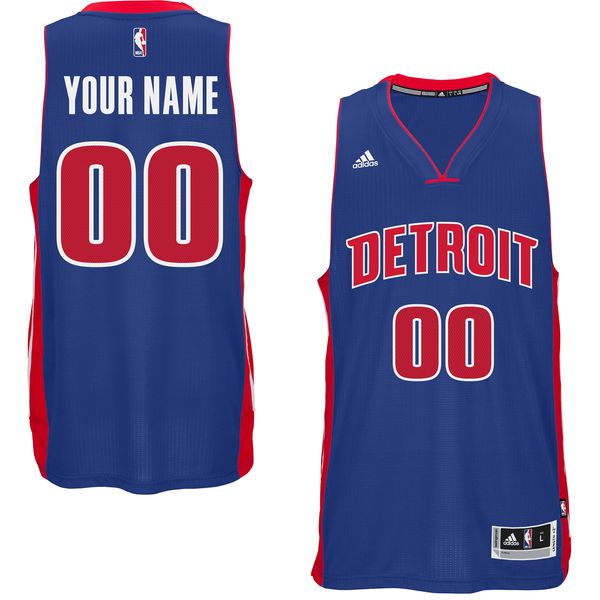 Men Detroit Pistons Adidas Royal Custom Swingman Road NBA Jersey